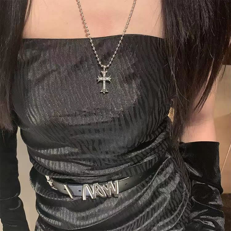 Chrome Hearts Silver Cross Pendant Necklace